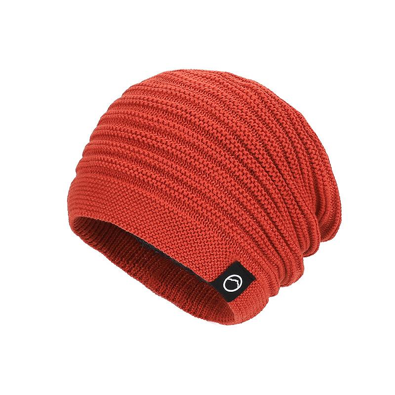 Winter velvet warm ear protection big head circumference versatile knitted hat women