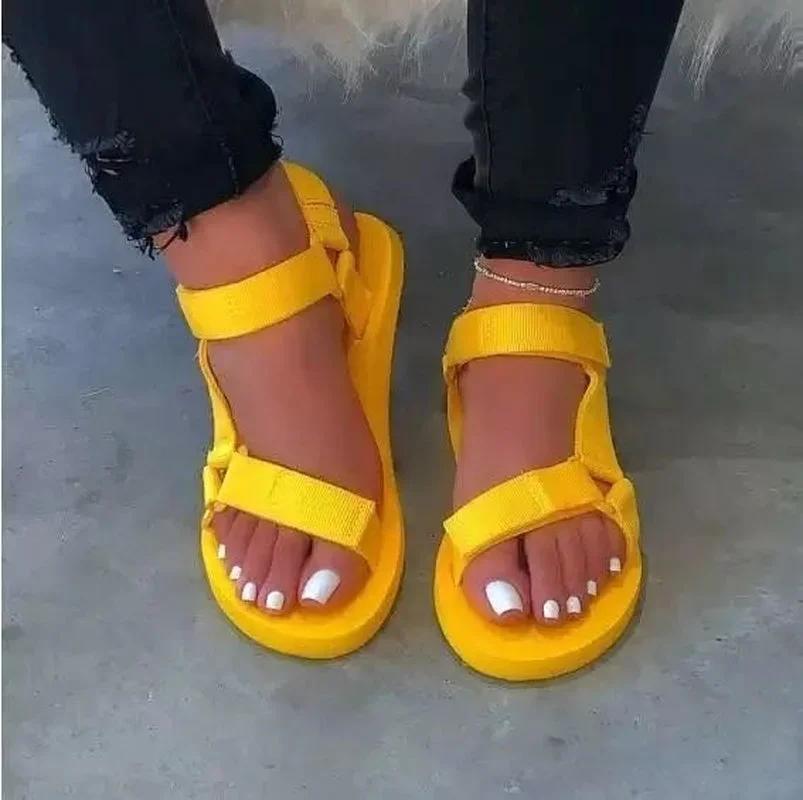 Sandals Woman Summer 2026 New Fashion Platform Sport Casual Flat Sandals Non-slip Outdoor Beach Sandalias