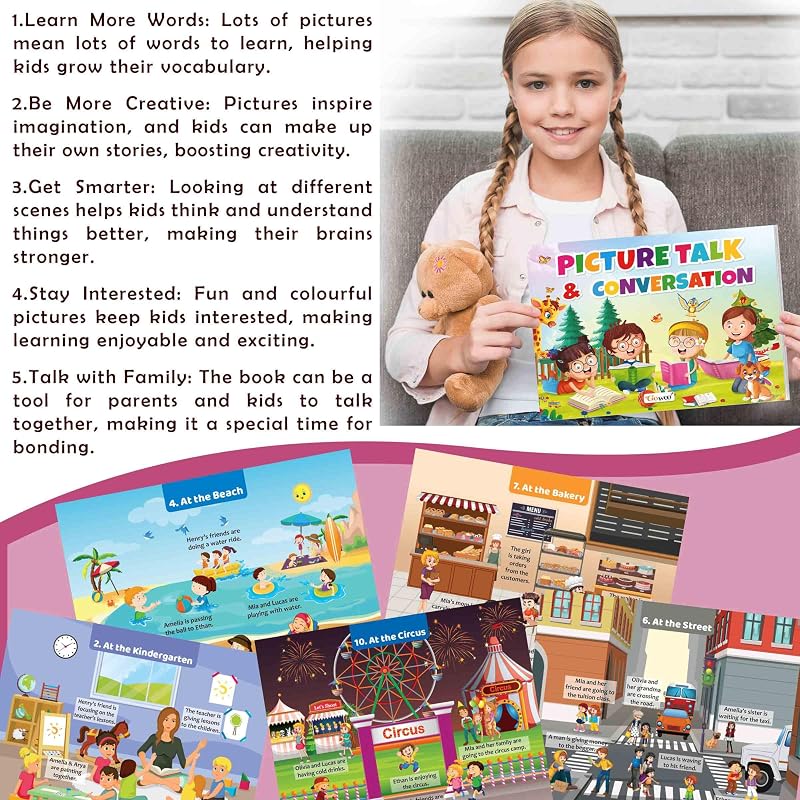 Picture Talk & Conversation: Activity Book for Kids kids learning books, Learning Adventures, Activity Book for Children for kids Ages