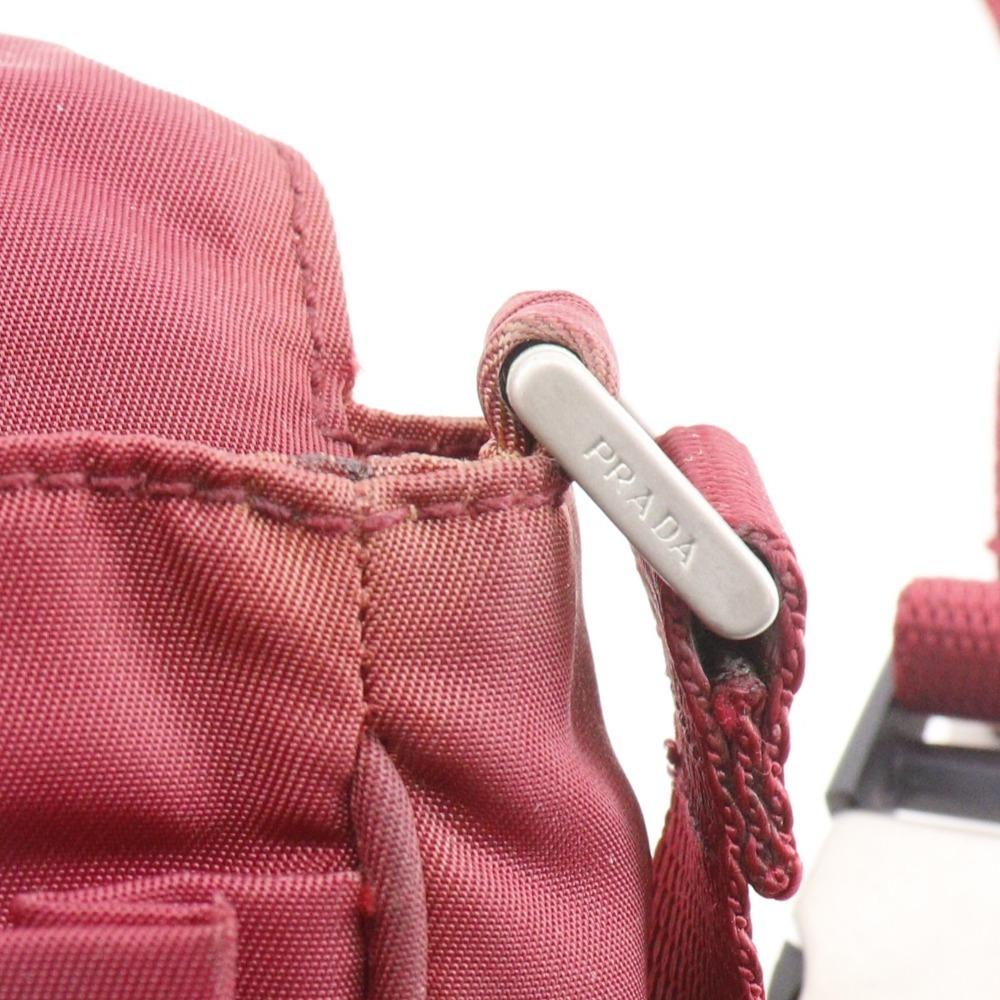 PRADA 2WAY waist bag Shoulder Bag MV583 CERISE Red Nylon Women Used