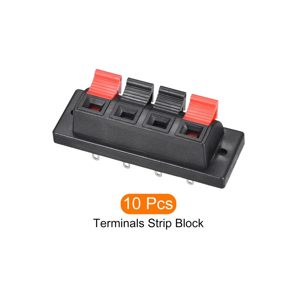 Rebower Spring Push Release Socket Speaker Terminal Connector Speakers Audio 58mm Red Black 10pcs 4-Position [For & Players] - / & /