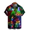 New Summer  Merry Christmas Printing Shirts & Blouses Christmas Gift Reindeer Graphic Christmas Shirt Hawaiian Shirt Men Tops