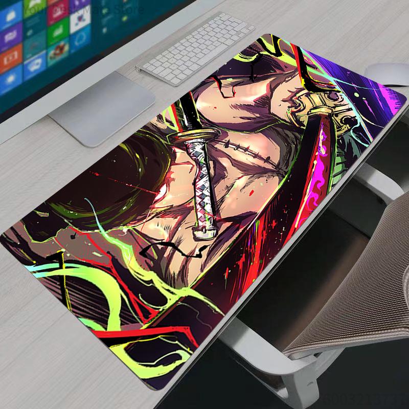 Mouse Pads Notbook One Piece Zoro Large Keyboard Mat NonSlip Rubber Computer Carpet Desk Mat PC Gamer MousePad Youth Gifts