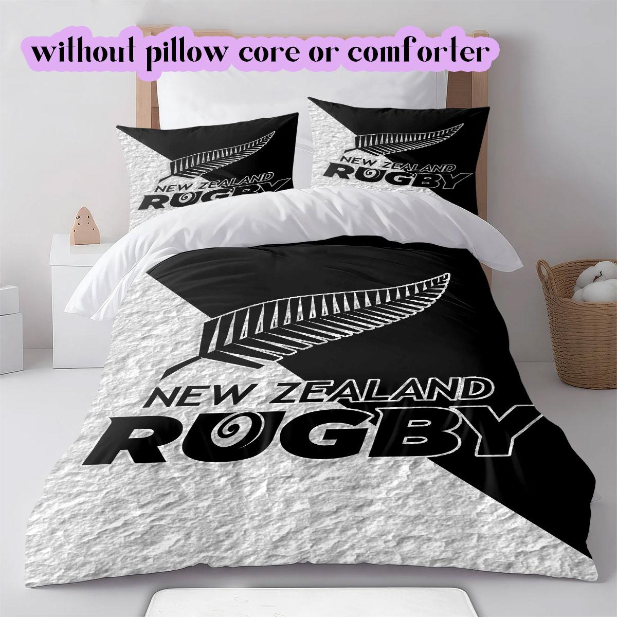 

New Zealand national rugby Pattern Bedding,Quilt Set Quilt Cover Pillowcase Home Birthday Gift (1*duvet cover+2*pillowcase,without core) 135x200cm