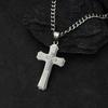European and American Double-layer Three-dimensional Cross Pendant Punk Trendy Men's Titanium Steel Necklace