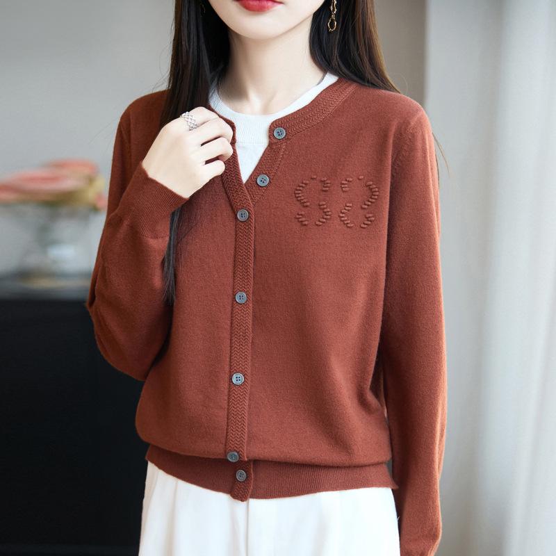 25 Autumn/Winter Women's Knitwear: Andy Velvet Textured Two-Piece Cardigan Sweater, Korean Style