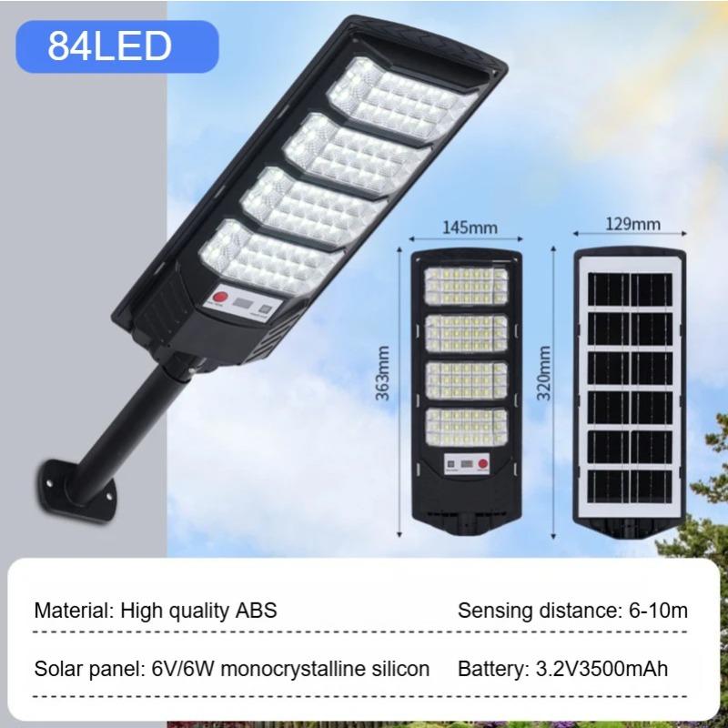 1 Pack Solar Street Light Outdoor Waterproof 6500K LED Solar Motion Sensor Light Outdoor Dusk To Dawn Flood Light Remote Control