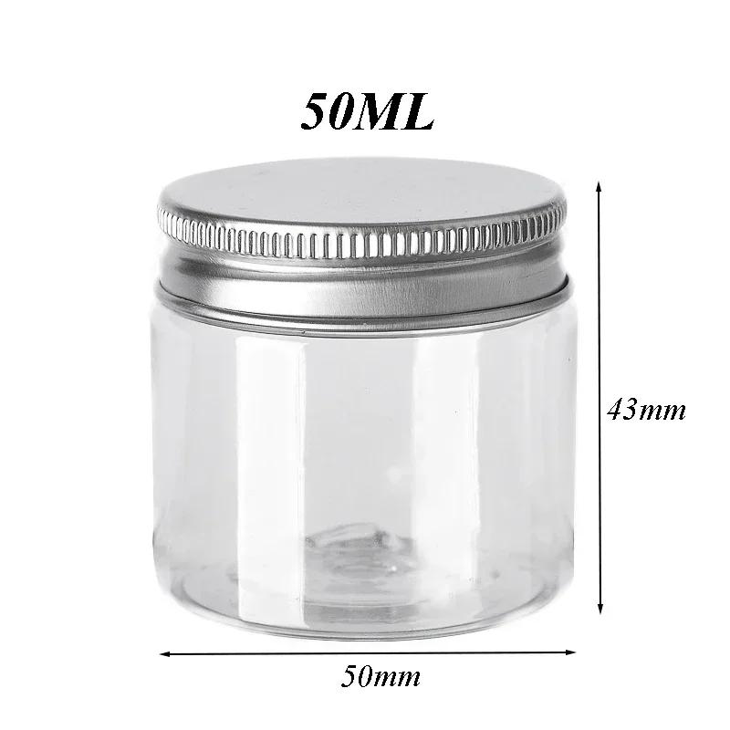 Aluminum Circular Storage Tank with Lid Cosmetic Trial Packaging Can Transparent Food Travel Wide Mouthed Bottles and Jars
