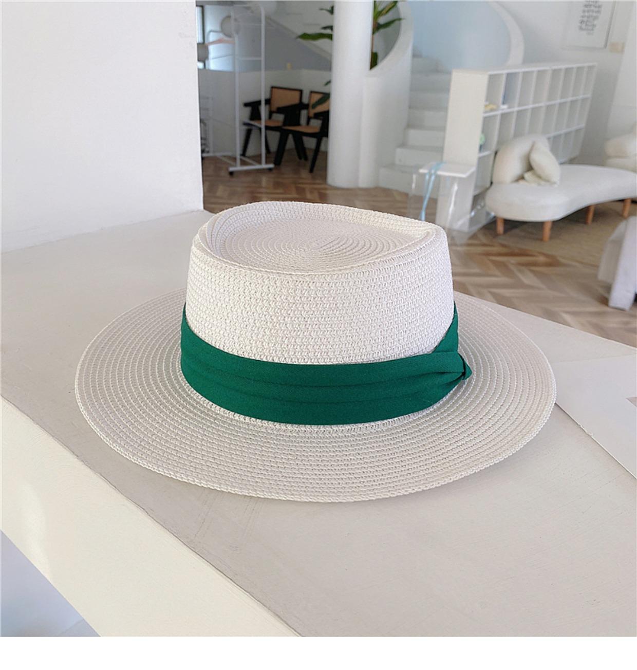 Sonnenhut Strohhut Gelb Silber Elastisches Gurtband Zubehör Strandtyp Damen-Strohhut Strandhut Sommer Für Männer Und Frauen 56-58cm white