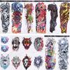 8 Fogli Tatuaggi Temporanei Full Sleeve Impermeabili 8 Fogli Tatuaggi Finti Mezza Manica Spalla per Donne Uomini