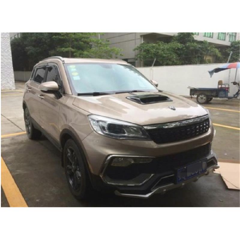 Glossy Carbon Fiber Look Car Air Flow Intake Hood Scoop Vent Bonnet Decor Cover