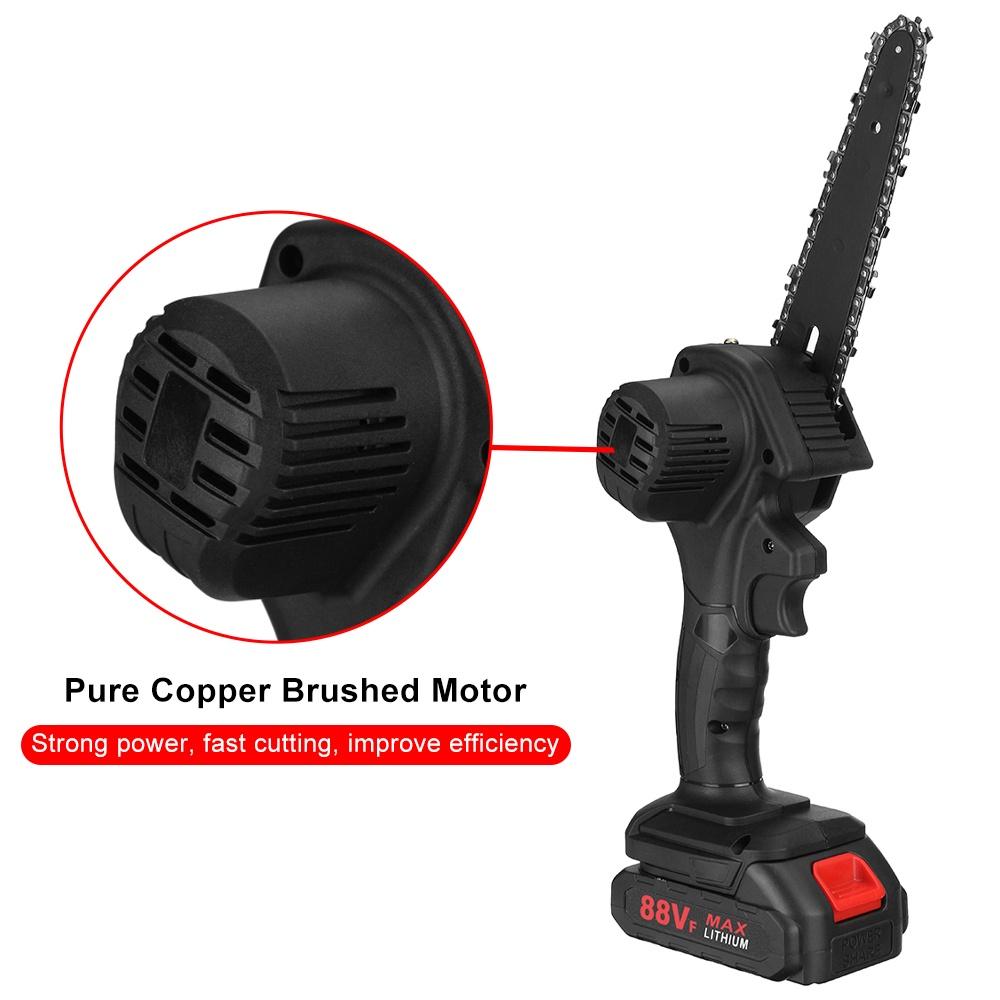6 Inch 88V 1200W Mustool Cordless Electric Chain Saw Single Hand with 7500mAh Battery for 18V Battery