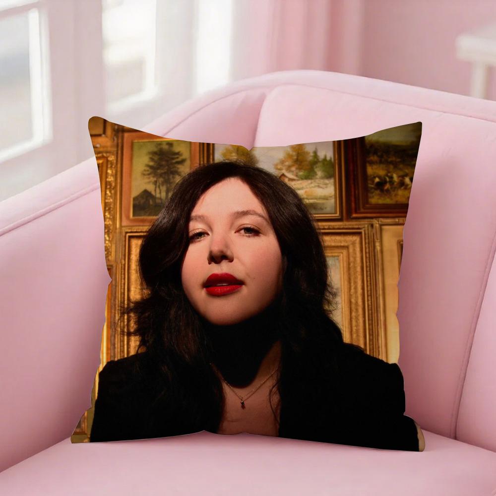 Pop Singer Lucy Dacus Pillow Case Square Double-Sided Printing Short Plush Sofa Cushion Cover Bedroom Bedside Pillow