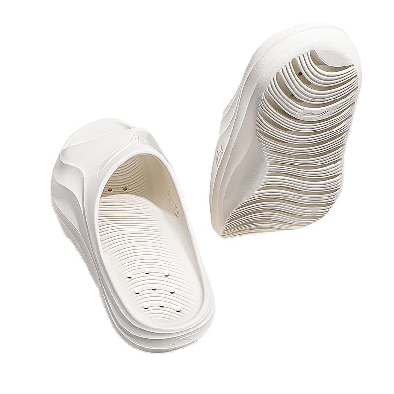 Li Ning Abriebfeste Dämpfung Rutschfeste Badeschuhe Unisex Ecru LNXU931-4