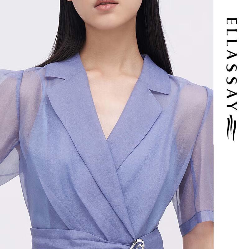 ELLASSAY Women's Spring/Summer Sheer Trench Coat Style Dress EWF342Y00400