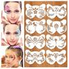 8Pcs Face Tattoo Face Painting Stencils Hollowed DIY Makeup Tools Face Paint Templates  Adults Kids