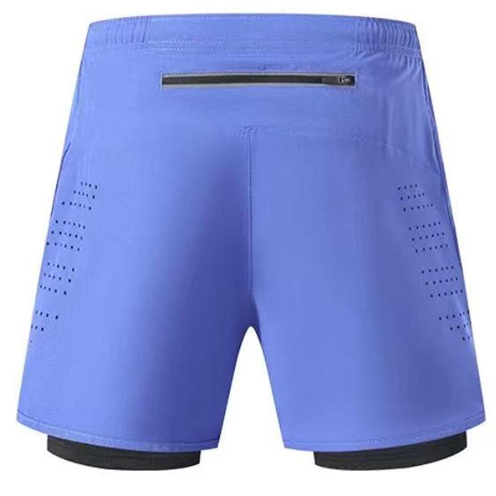 Herren-Zwei-in-Eins-Laufshorts mit Schnelltrocknung und Anti-Exposure-Futter