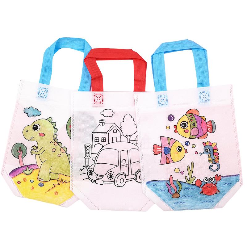 5pcs Graffiti Bag with Marker Children Drawing Toys Puzzle Parent-child Interaction Color Cognition Preschool Activity Props TMZ