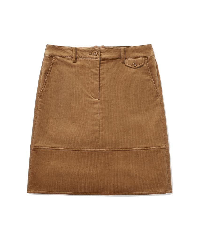 Covernat Woman Corduroy Midi Skirt Camel
