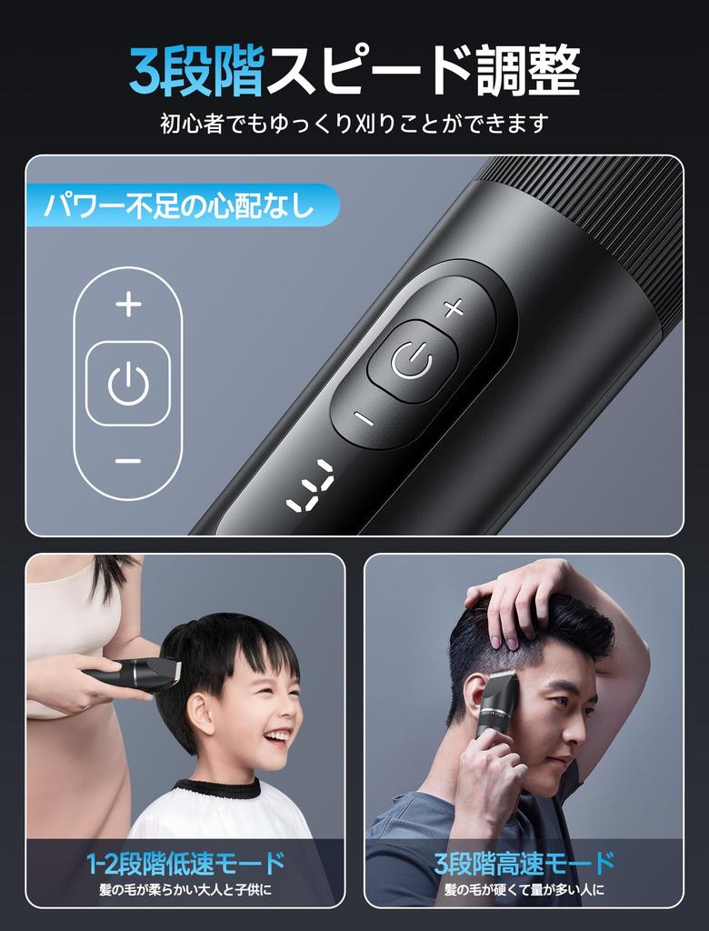 New for USB Rechargeable Electric Hair Clipper for 5 Adjustable 3 LED Large Automatic 6 Guide Low IPX7 Suitable for Home Professional and Lightweight