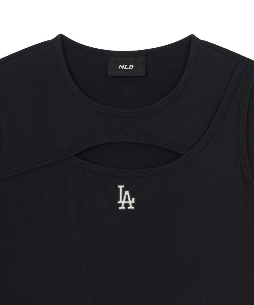Emelbi Women'S Basic Cutout Slim Semi-Crop Long Sleeve T-Shirt La (Black)
