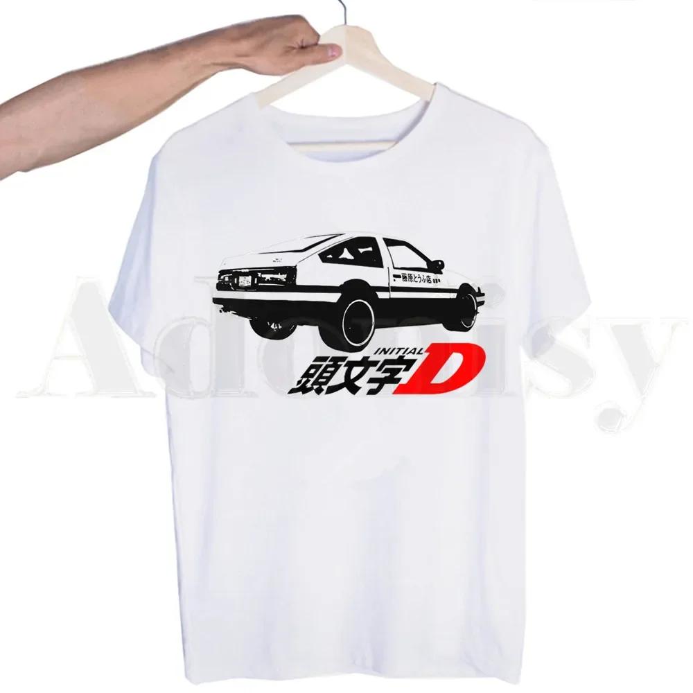 Drift AE86 Initial D 90s Fujiwara Takumi HachiRoku Tshirts Men Fashion Summer T-shirts Tshirt Top Tees Streetwear Harajuku Funny