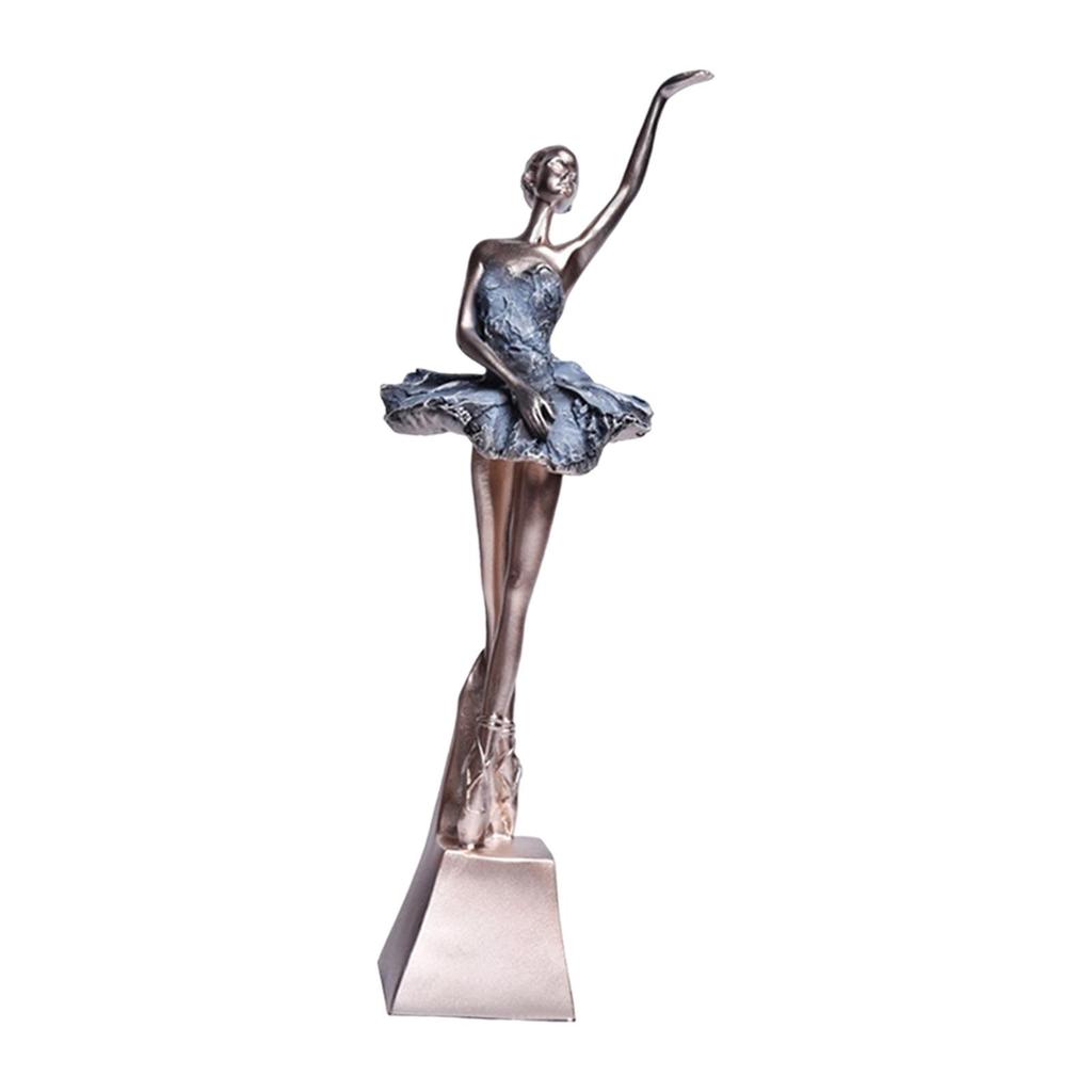 European Style Ballerina Figurine Crafts Souvenir Graceful Art Ballet Dancer Sculpture Ballet Dancer for Shelf Dining Room Desk
