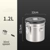 Stainless Steel Coffee Canister Coffee Bean Storage Airtight Containers with Date with Spoon Vent Valve Kitchen Food Storage Jar