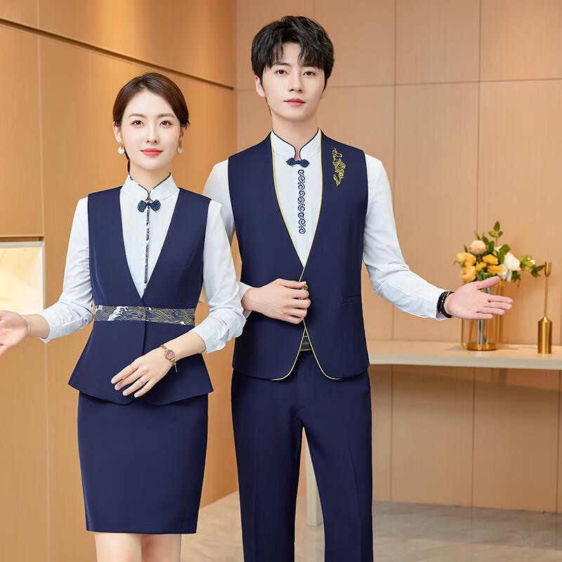 Unisex Restaurant Service Vest Uniform Set M
