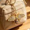 Bee Keychain for Women Rhinestone Women, Bing Alloy Car Sturdy Key Ring with Chain Ring, Decorative Accessories Handbags Backpacks Holder