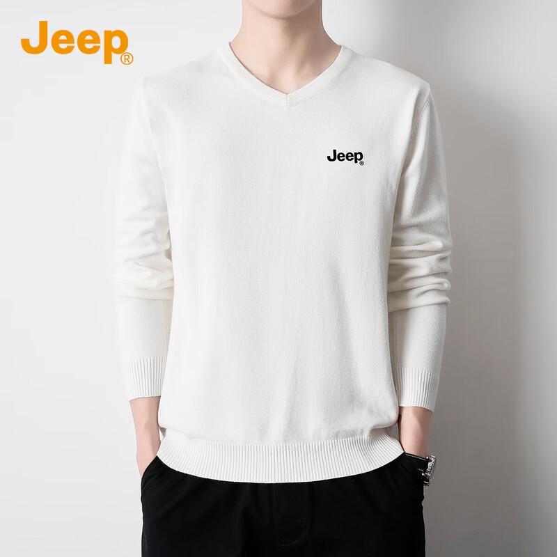 JEEP Men's V-Neck Casual Knit Sweater