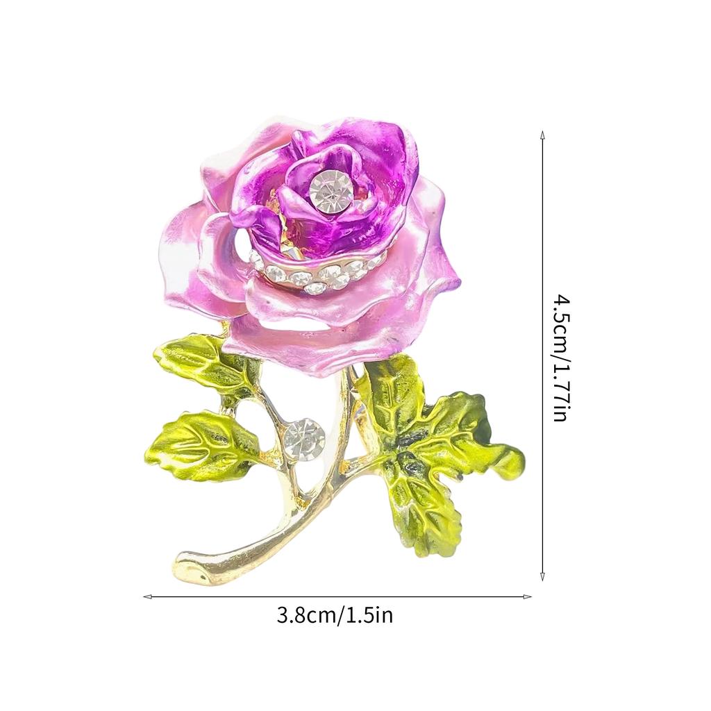 Rose Plant Enamel Brooch Alloy Badge Fashion Accessory for Clothing Backpack and Hat Decoration Daily Casual Wear
