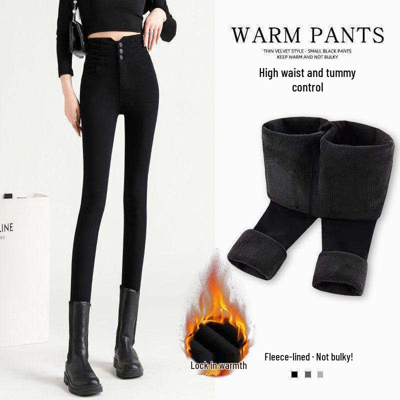 

2026 High Waist Slimming Black Leggings: Women s Skinny Elastic Pants for Spring & Autumn M (96-105 lbs)