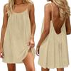 Women’s Sleeveless Spaghetti Strap Loose Fit Mini Dress Casual Lightweight Solid Print Summer A Line Tunic Sundress for Daily Wear