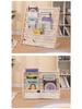 Bodenstehendes Kinder-Bücherregal aus Massivholz mit mehrschichtigem Stauraum und beweglichem Bilderbuch-Ständer.