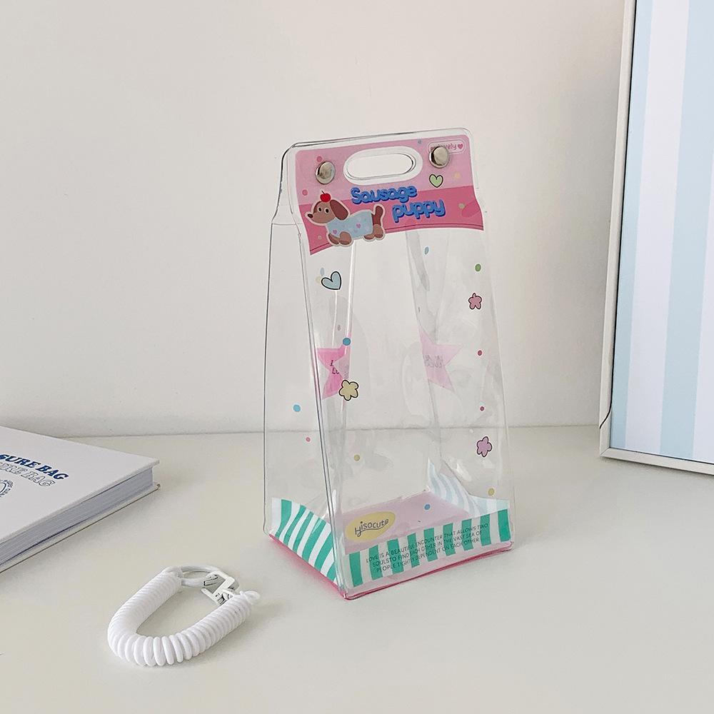 Transparent doll storage bag, cute cotton doll figurine dustproof storage bag doll display bag