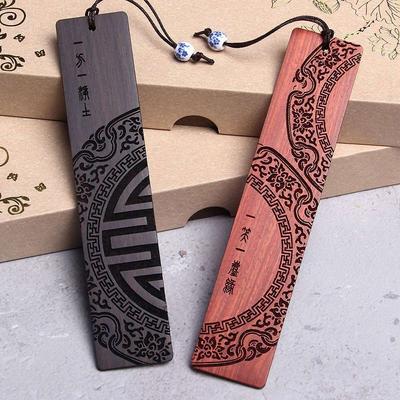 Vintage Sandalwood Carving Bookmark Set Retro Wooden Book Mark for Books Chinese Style Gifts Students Teacher Supplies