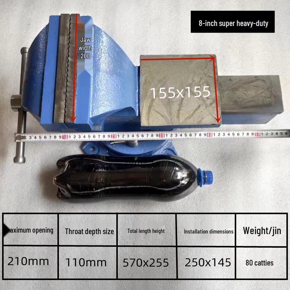 Industrial Heavy-Duty Bench Vise with Anvil - Available In Sizes 4" To 16"