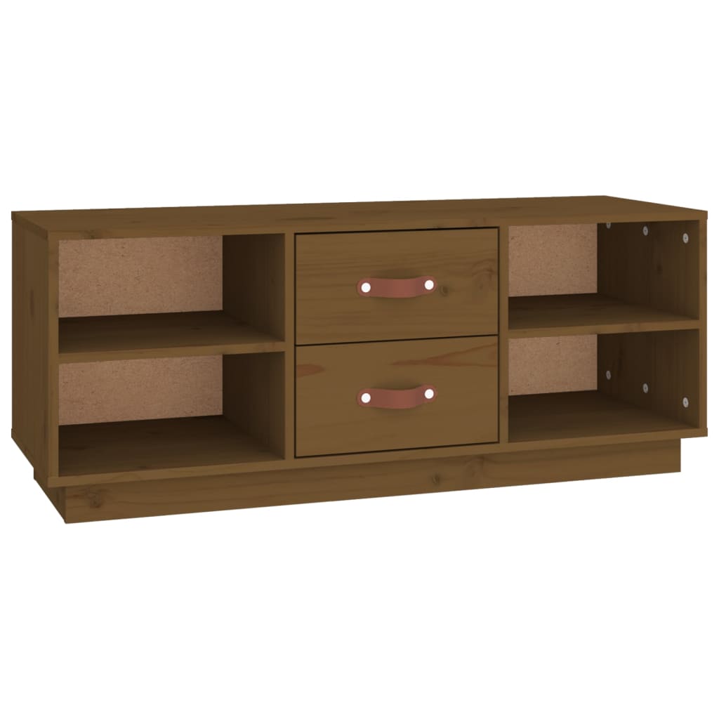 Vidaxl Szafka Pod Tv, Miodowy Brąz, 100X34X40 Cm, Lite Drewno Sosnowe