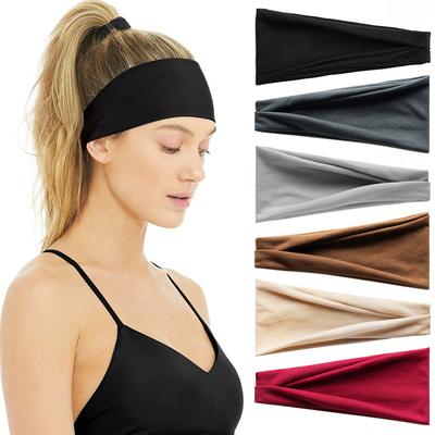 1 Stück Damen Stirnband Turban Einfarbig Elastische Haarbänder Yoga Haarband Mode Make-up Haarreif Haaraccessoires