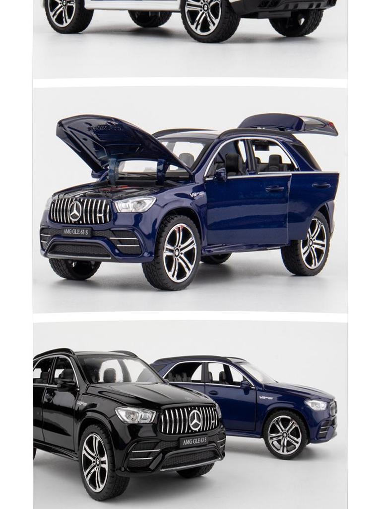 Mercedes-Benz GLE 63S 1:32 Alloy Toy Car Model, Six-Door with Sound, Light, and Pull-Back Features.