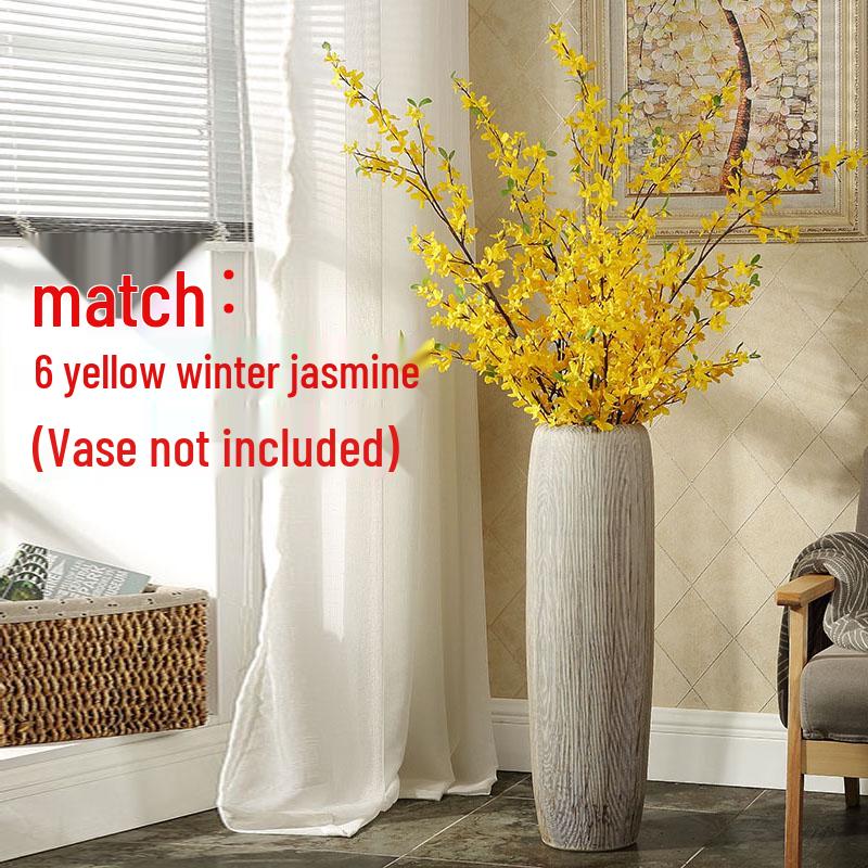Jarrón de suelo de cerámica moderno europeo: Decoración Minimalista para Sala de Estar, Maceta de Cerámica para Flores, Adorno Grande