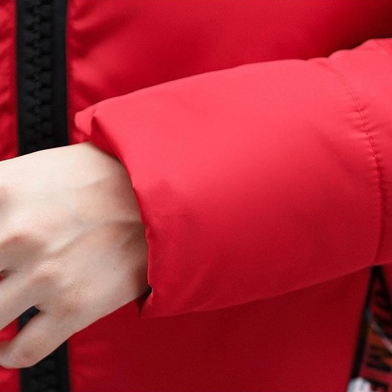 Women's Down Parkas Winter Jacket Fur Collar Thick Slim Coat Fashion Hooded Cotton Outerwear Long Winter Women Coat