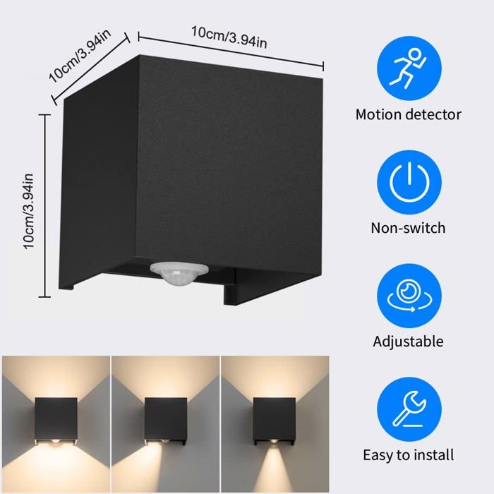 Applique Exterieure Klighten - FBA-A310-GanY-12W-Hei-3000K