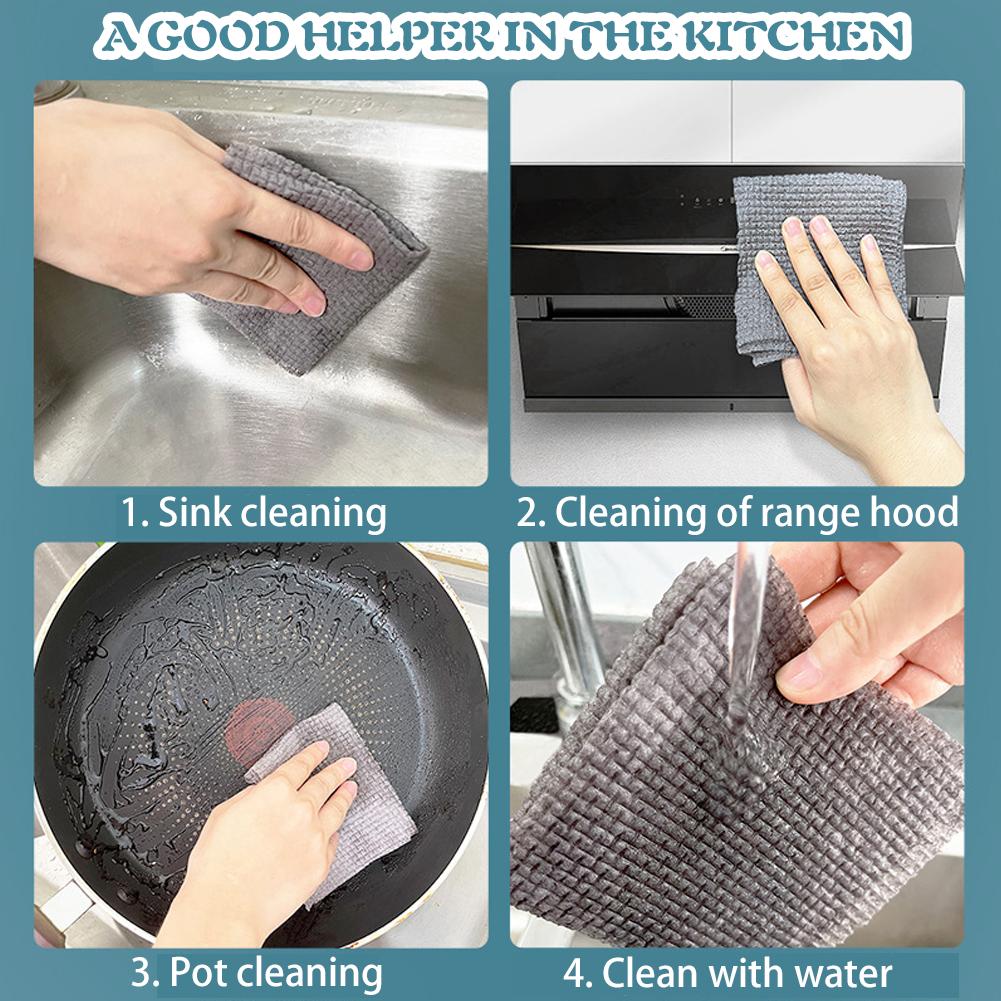 1 Roll Disposable Cleaning Cloth Kitchen Wear Resistant Rag Non-Woven Dishcloth Absorbent Paper Towel Kitchen Cleaning Supplies