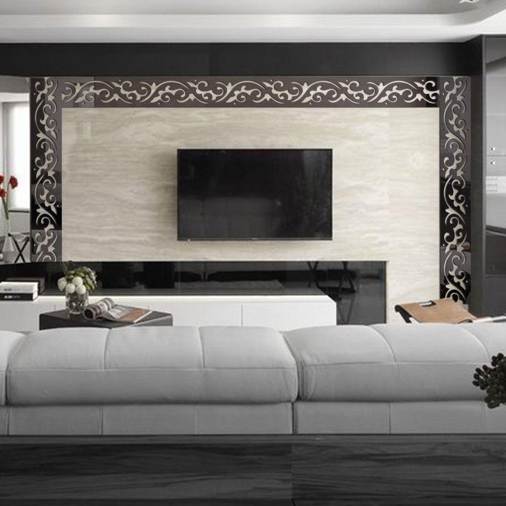 Self Adhesive Mirror Waist Line 3D Design 3D Mirror Wall Stickers  Room Decor