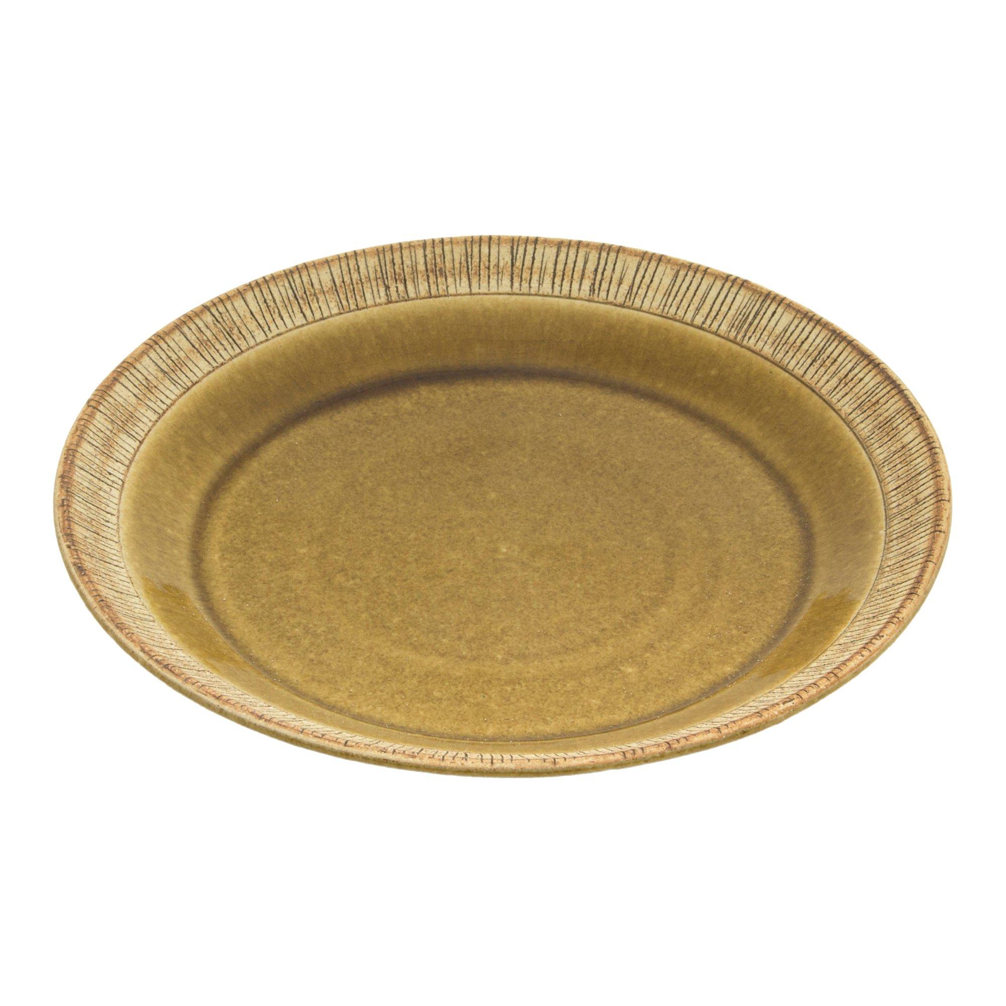 

Large plate diameter 24.5 x H3.0cm shaved rim plate L mustard 20333