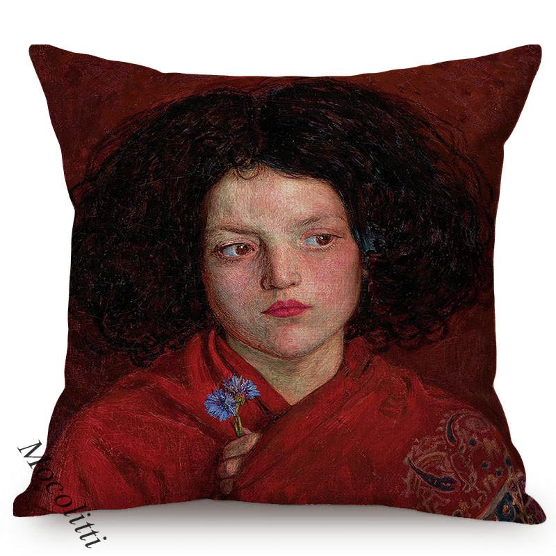 Vintage Nordic Celebrity Oil Painting Cushion Cover Chic Woman King George Self Portrait Sofa Decoration Pillow Case Kussenhoes