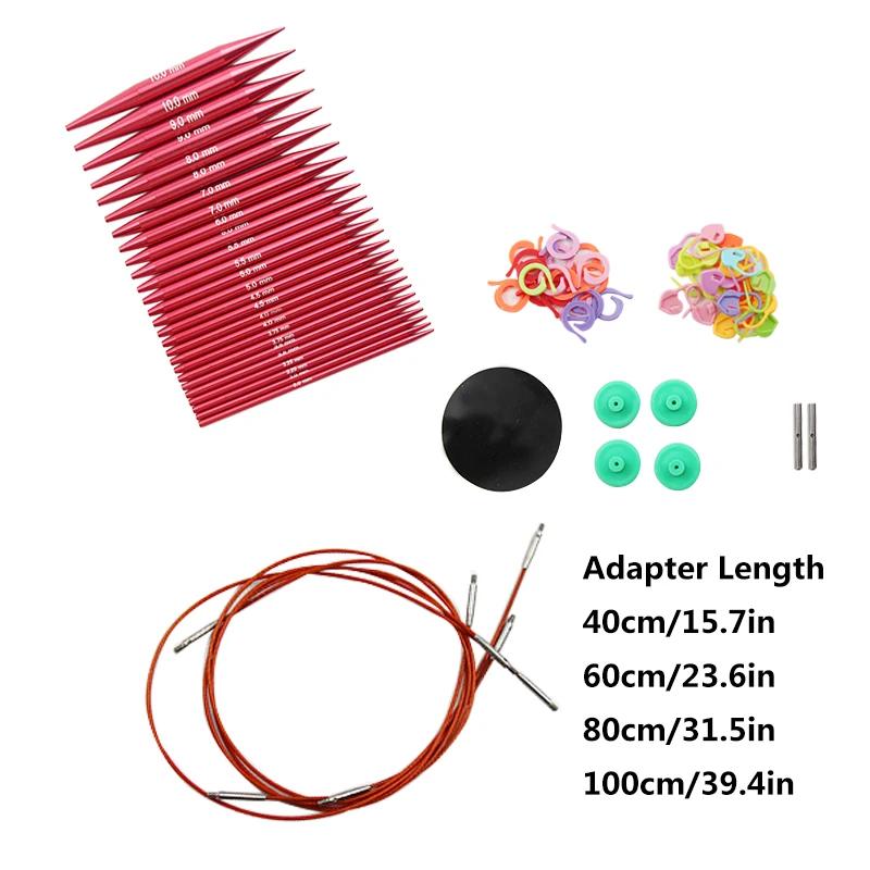 Aluminum Interchangeable Crochet Needles Circular Knitting Needles Set Weaving Yarn Knitting Tools Weave Accessories Kit