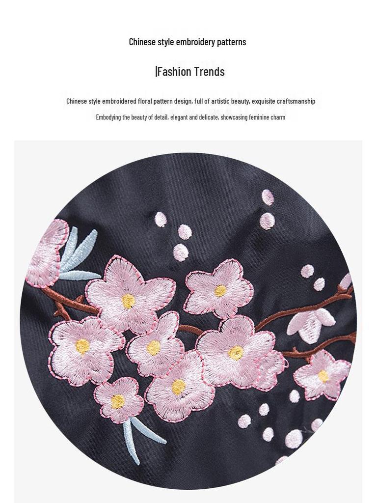 Women's Oxford Cloth Floral Embroidered Anti-Theft Travel Backpack - Lightweight, Fashionable Shoulder Bag for School and Casual Use
